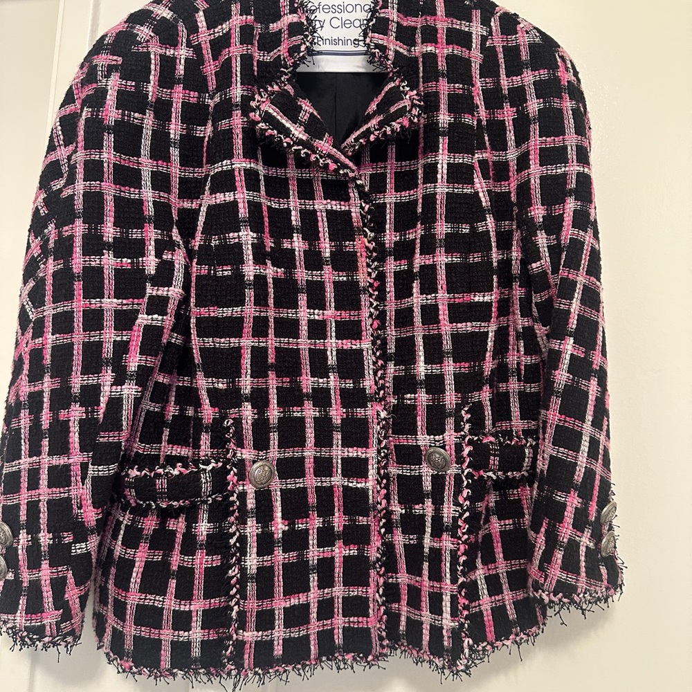 CARLISLE - Women's Pink and Black Plaid Jacket size Small
